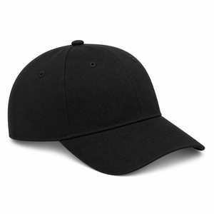 <b>Black</b> 6-Panel Cotton <b>Baseball</b> <b>Cap</b> Unisex Adjustable Solid Color Casual Hat - Product Image 1