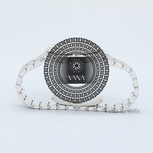 นาฬิกาเพชรหรูหรา Vana Jewels ตัวเรือนสแตนเลสทรงกลม ระบบอนาล็อก ควอตซ์ สำหรับผู้ชายและผู้หญิง แฟชั่นทันสมัย - Product Image 3