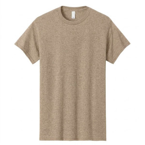 Camiseta de Punto de Manga Corta con Cuello Redondo para Hombre, 100% Algodón, Corte Regular, Color Verde Jaspeado Sólido, Estilo Casual - Product Image 5