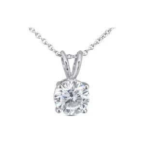 Pendentif solitaire classique vintage en or 18 carats avec diamant rond de 2 carats, qualité SI2, provenant de l'Earth Mined, certifié IGI - Product Image 2