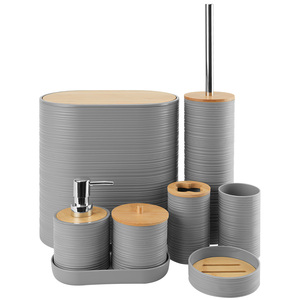 8 pezzi Set di accessori da bagno 5 opzioni di colore-porta bagno porta sapone porta spazzolino da denti portasapone spazzola pulizia wc - Product Image 6