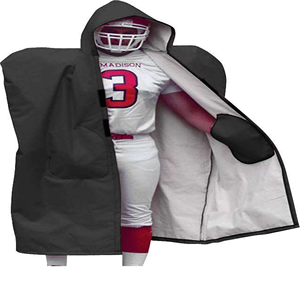 Couverture imperméable à capuche pour équipe de football, avec logo personnalisé imprimé, pour joueurs, avec poches - Product Image 6