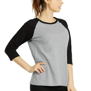 Camiseta de Manga Larga para Mujer, Transpirable, de Alta Calidad, Cuello Redondo, Color Sólido, Verano, Fabricante OEM Personalizado - Product Image 5