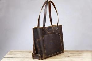 Sacs à main pour femmes en cuir véritable faits à la main, grande capacité, sacs fourre-tout de luxe, fermeture à glissière pour femmes, LTB-0203 - Product Image 2