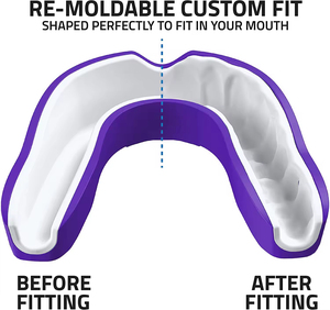 Protège-dents en silicone violet moulé par injection, équipement de protection sportive pour la boxe, adultes unisexe, design léger, couleur unie - Product Image 2