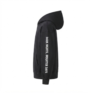 Sweat à capuche oversize noir pour homme avec logo imprimé sur le devant et poche, style streetwear, en coton French Terry, coupe classique, pour l'automne - Product Image 3