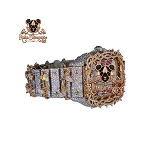 Montre de luxe en moissanite de qualité supérieure, cadran serti de pierres étincelantes, boîtier en acier inoxydable, pour hommes et femmes, disponible en promotion. - Product Image 2