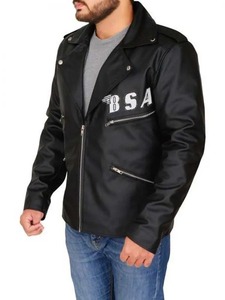 Men Rocker Style Genuine Leather <b>Biker</b> <b>Jacket</b> Vintage Motorcycle <b>Jacket</b> - Product Image 3