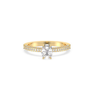 Anillos de compromiso de diamantes cultivados en laboratorio HPHT CVD de diseño de lujo REYES para mujer, oro amarillo macizo de 14 quilates, joyería fina para mujer - Product Image 2