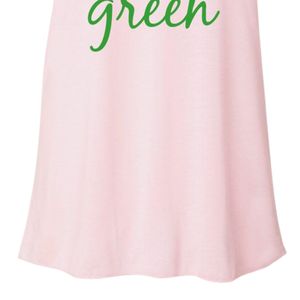 Pink Women's Racerback Tank <b>Top</b> with Pink and Green Graphic Text Print Sleeveless Casual Summer Fitness Vest Soft Lightweight - Product Image 2