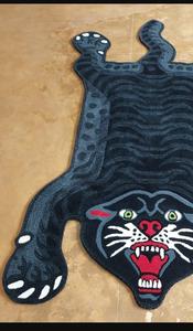 Luxury handmade multicolor blue tiger irregular shaped wool rug hand tufted solid custom soft durable modern <b>carpet</b> - Product Image 1