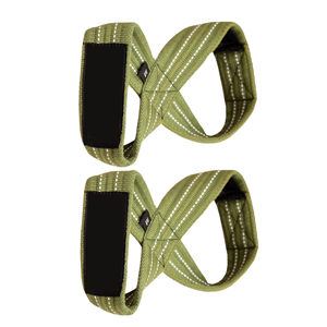 Correa de Levantamiento en Forma de 8 de Algodón de Alta Resistencia Misha Sports Fitness - Ajustable, Antideslizante, con Cierre a Presión, Transpirable y Ligera - Product Image 1