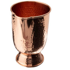 Hammered <b>Copper</b> Tumbler with Footed Base Handcrafted <b>Copper</b> Drinking <b>Cup</b> for Water Beverages - Product Image 6