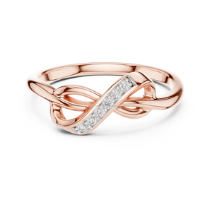 <b>INFINITY</b> LAB GROWN DIAMOND RING SET 18KT <b>ROSE</b> GOLD RHODIUM PLATED BRILLIANT CUT WOMEN ENGAGEMENT PARTY WEDDING VALENTINE GIFT - Product Image 1