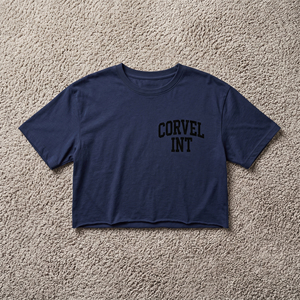 Chemise pour femme bleu nuit, tissu de haute qualité, impression sur écran, haut court, impression personnalisée, coupe ample, toutes saisons, t-shirt en coton - Product Image 3
