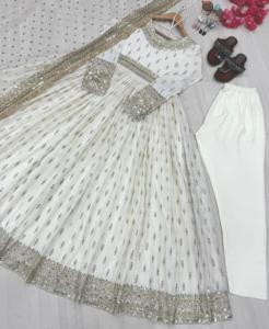 ชุดเดรส Anarkali สวยงาม ปักลายด้วยลูกปัด ชุดส่าหรีสำหรับผู้หญิง ชุดอินเดีย ปากีสถาน ชุดพื้นเมือง ชุดอาบายะ ชุดปากีสถาน - Product Image 4