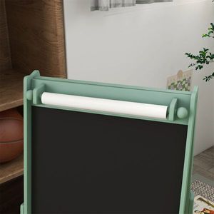 Green Art Easel with Paper Roll Blackboard and Whiteboard Storage - Product Image 4