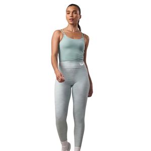 Women's Light Grey Seam Detail Legging High Waisted Stretch Fitness Pants Contour Gymwear Workout Activewear Apparel - Product Image 1
