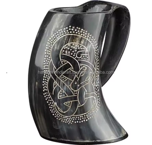 Jarra de Cerveza Decorativa con Forma de Cuerno de Vaca, Jarra de Cuerno para Festivales con Grabado de Logotipo - Product Image 2