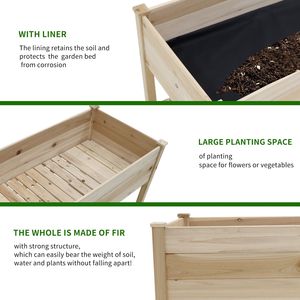 Wooden Elevated Garden Bed <b>Planter</b> <b>Box</b> with Storage Shelf for Vegetable Growing Flower/Herb/Backyard/Patio Shed & Storage - Product Image 6