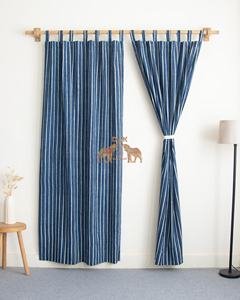 High Quality Hand Block Striped Printed Cotton Window and <b>Door</b> Curtain Set for Living Room Luxury Curtains - Product Image 2