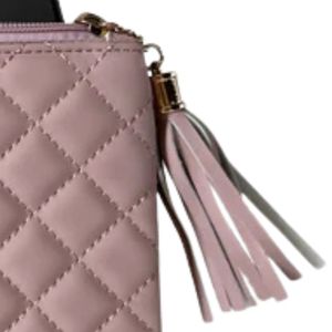 AKA Quilted Tech Pouch Pink Cosmetic Bag Travel Organizer Zipper <b>Case</b> Alpha Style Sorority Greek Apparel Accessory Storage Bag - Product Image 6