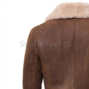 <b>Mens</b> Flying Genuine Shearling Sheepskin Leather Eco-Friendly Waterproof Winter Bomber <b>Jacket</b> Regular Fit Front <b>Jackets</b> - Product Image 6