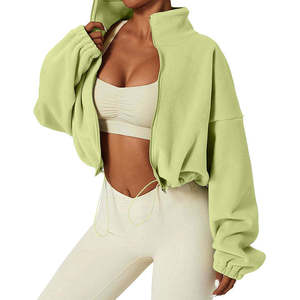 Autumn and Winter Fashion New Semi-<b>zipper</b> Casual Loose Stand Collar Cardigan Hoodie Winter Long Sleeve Solid Color Long Coat - Product Image 6