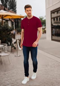 Camiseta de Algodón para Hombre, Cuello Redondo, Manga Corta, Lisa, Cómoda, Transpirable, Informal, Fabricación OEM, Exportación - Product Image 4