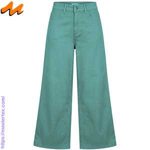 Pantalon baggy en denim pour femme avec plis arrière, tissu respirant, décontracté, toutes saisons, coton, poly, élasthanne, 9,29 OZ - Product Image 1
