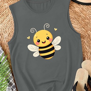 Chaleco informal para mujer con diseño de abeja de dibujos animados - Product Image 3