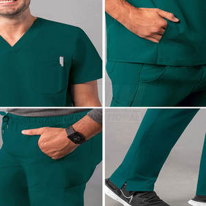 Ventes en gros d'ensembles d'uniformes médicaux pour hommes en coton extensible à 100 %, pour le personnel des hôpitaux et des pharmacies, avec options personnalisables et service OEM - Product Image 6