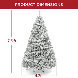 Albero di Natale innevato non illuminato da 2,3 m per decorazioni natalizie festive - Product Image 6