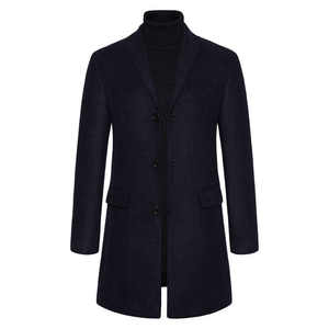 Abrigo de Lana Personalizable para Hombre, Moda Otoño Invierno, Abrigo Sólido de Solapa con Botones, Chaqueta Casual de Negocios para Hombre, Tallas Grandes - Product Image 4