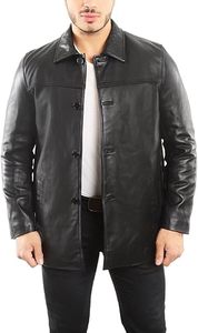 Veste en cuir pour homme de créateur, style punk, col montant, pour jeunes hommes, vente en gros - Product Image 3