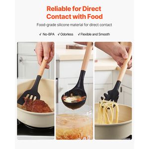 Set di 50 Utensili da Cucina Resistenti al Calore fino a 428°F, Spatole in Silicone, Cucchiai, Paletta in Legno con Supporto Tutto in Uno - Product Image 2