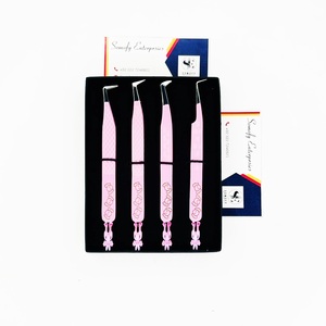 Professional Somely Enterprises Eyelash Tweezers Stainless Steel Smooth Tip Precision Set Custom Logo <b>Box</b> 10mm Perfect Grip - Product Image 1