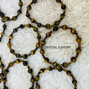 Pulsera de piedras preciosas de ojo de tigre natural a precio de mayorista, pulsera de cuentas de lujo para hombres y mujeres, joyería espiritual - Product Image 4