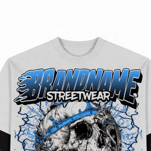 เสื้อยืดสตรีทแวร์พรีเมียมสั่งทำพิเศษ ทรงโอเวอร์ไซส์ ลายกราฟิก Y2K แขนสองชั้น พิมพ์ลายหัวกะโหลก สไตล์วินเทจ ผู้ผลิตเสื้อผ้าแบรนด์ส่วนตัว - Product Image 3