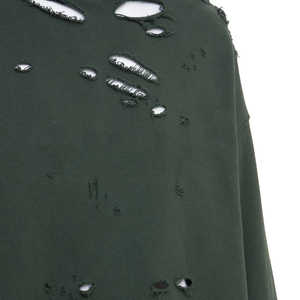 เสื้อฮู้ดดี้ผู้ชายแบบดิสเทรส แพทช์เวิร์ค ผ้าฝ้ายฟลีซ 100% ระบายอากาศได้ดี ทรงโอเวอร์ไซส์ สำหรับสตรีทแวร์ ชุดลำลองผู้ใหญ่ - Product Image 6