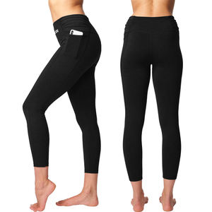 High Waist Capri <b>Leggings</b> <b>With</b> <b>Pockets</b> Solid Color Stretch Knitted Women's Casual Wear All Seasons - Product Image 4