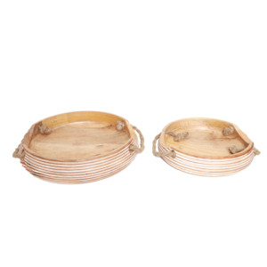 Bandeja de Servir de Madera Hecha a Mano ST-020 |   Bandeja Decorativa para el Hogar |   Aqdus Saleem - Product Image 2
