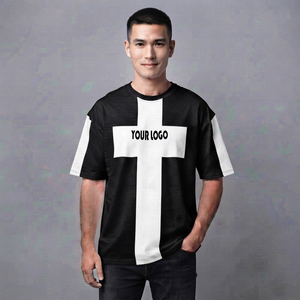เสื้อยืดคอกลมทรงหลวมแบบหนาพิเศษสำหรับผู้ชาย สไตล์สตรีทแวร์ ดีไซน์เนอร์ แบรนด์ OEM ขายส่ง รับทำโลโก้ตามสั่ง - Product Image 5