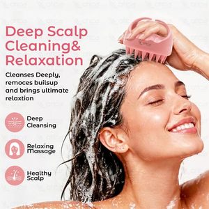 Silicone Scalp Massager Hair <b>Brush</b> Cushion <b>Round</b> Manual Hairbrush Waterproof Cleaning <b>Brush</b> for Home Use - Product Image 4