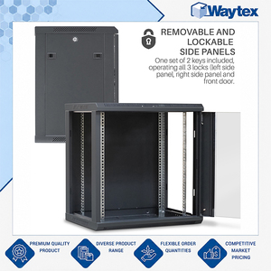 Gabinete de Red de 19 Pulgadas y 12U, Compatible con EIA-310-D/IEC 60297, Montable en Rack, con Puerta de Vidrio (Sin Ensamblar), para Oficinas e Industria de Telecomunicaciones - Product Image 2