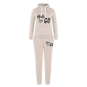 Ensemble de survêtement deux pièces vintage à carreaux pour femme, respirant, avec sweat à capuche et pantalon de jogging, écologique - Product Image 3