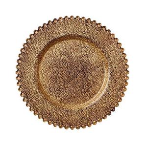 Nouvelle Assiette de Présentation Ronde Dorée Martelée Style Moderne Écologique avec Vaisselle de Qualité Supérieure - Product Image 1