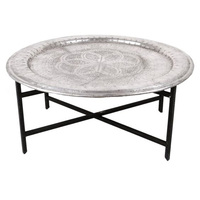 Table à plateau en laiton de style marocain arabe 40cm Table d'appoint en métal gravé à la main de meilleure qualité de couleur cuivre