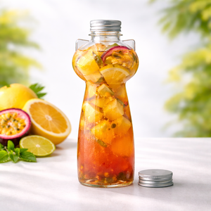 Bouteille en PET de 500 ml CM500-33 en forme de chat, design transparent unique pour sauces, vinaigrettes, jus - Product Image 2