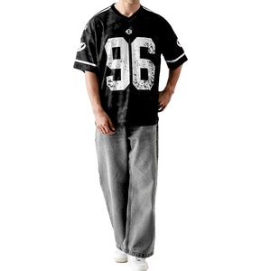 High Quality Oversized Custom Logo American Football Jerseys Mesh Jerseys Streetwear Short Sleeve OEM ODM Manufacturer - Product Image 1
